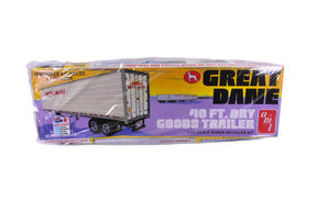 Model kit for assembling a 1/25 scale Great Dane 40 ft. dry goods trailer for AMT Model Kit AMT1185
