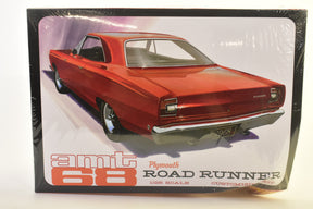 Red 1968 Plymouth Road Runner model kit box art for AMT Model Kit AMT1363