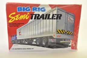 Box art for 1/25 scale model kit of a big rig semi trailer for AMT AMT1164
