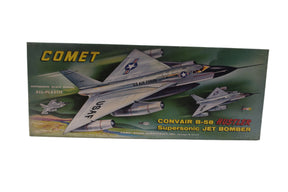 Model kit box art showing a Convair B-58 Hustler jet bomber for Comet
