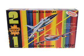 Model kit box art featuring two Convair B-58 Hustler aircraft for Addor 904