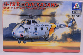 H-19B Chickasaw rescue helicopter model kit box art for ITALAEREI 1206