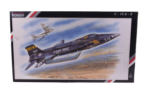 Model kit box art: X-15A-2 U.S. Air Force rocket plane on runway for Special Hobby 48008
