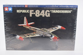 Model kit box art: 1/72 scale Republic F-84G "Thunderbirds" jet for Tamiya 60762