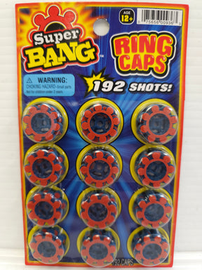 Pack of 192 ring caps for single-action shooting toy for Super Bang 936