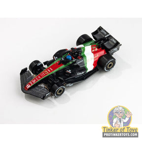 Alfa Romeo F1 Monza #77 toy car, Valtteri Bottas 2023 model for AFX/Racemasters 22080