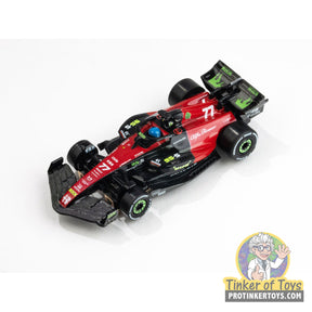 Alfa Romeo F1 race car model, number 77, Valtteri Bottas 2023 for AFX/Racemasters 22081, front view