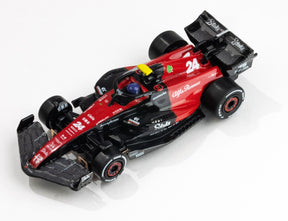 Red and black Alfa Romeo F1 race car model, number 24 for AFX/Racemasters 22084