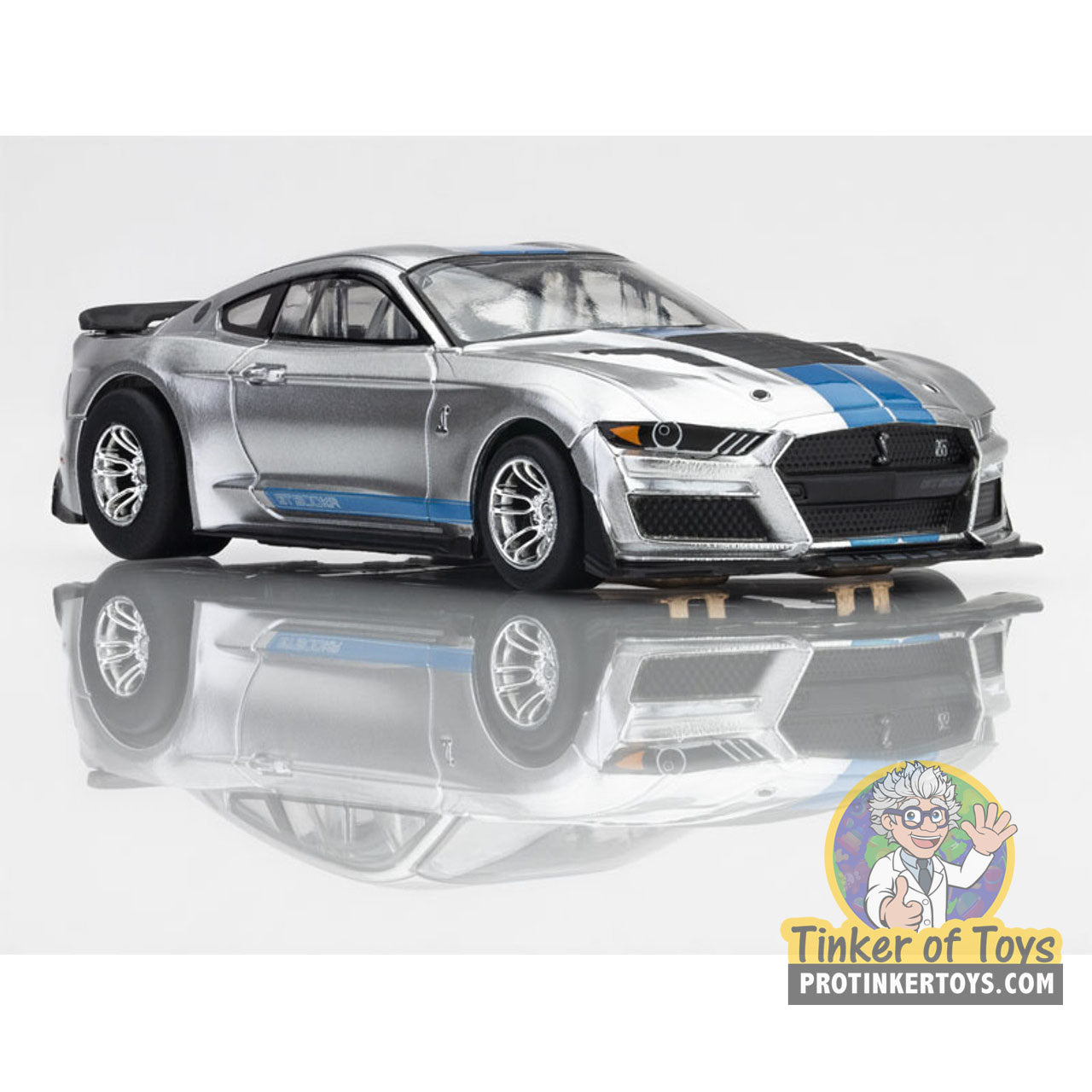 Ford Mustang FR500 1/18スケール ミニカー 2022 Shelby Mustang GT500KR Silver/Blue | 22099 | AFX/Racemasters