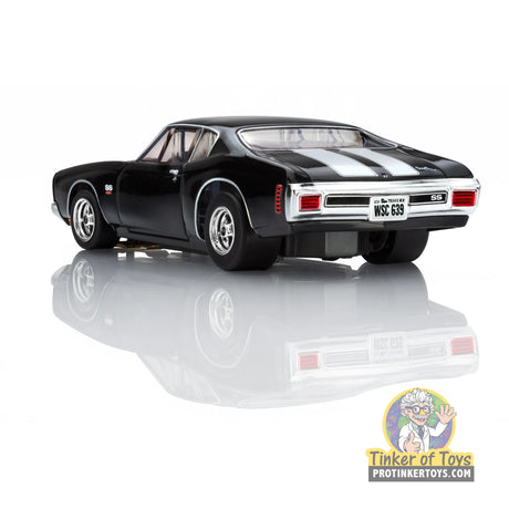 AFX 22118 1970 Chevelle LS6 SS 454 black and white, rear left angle