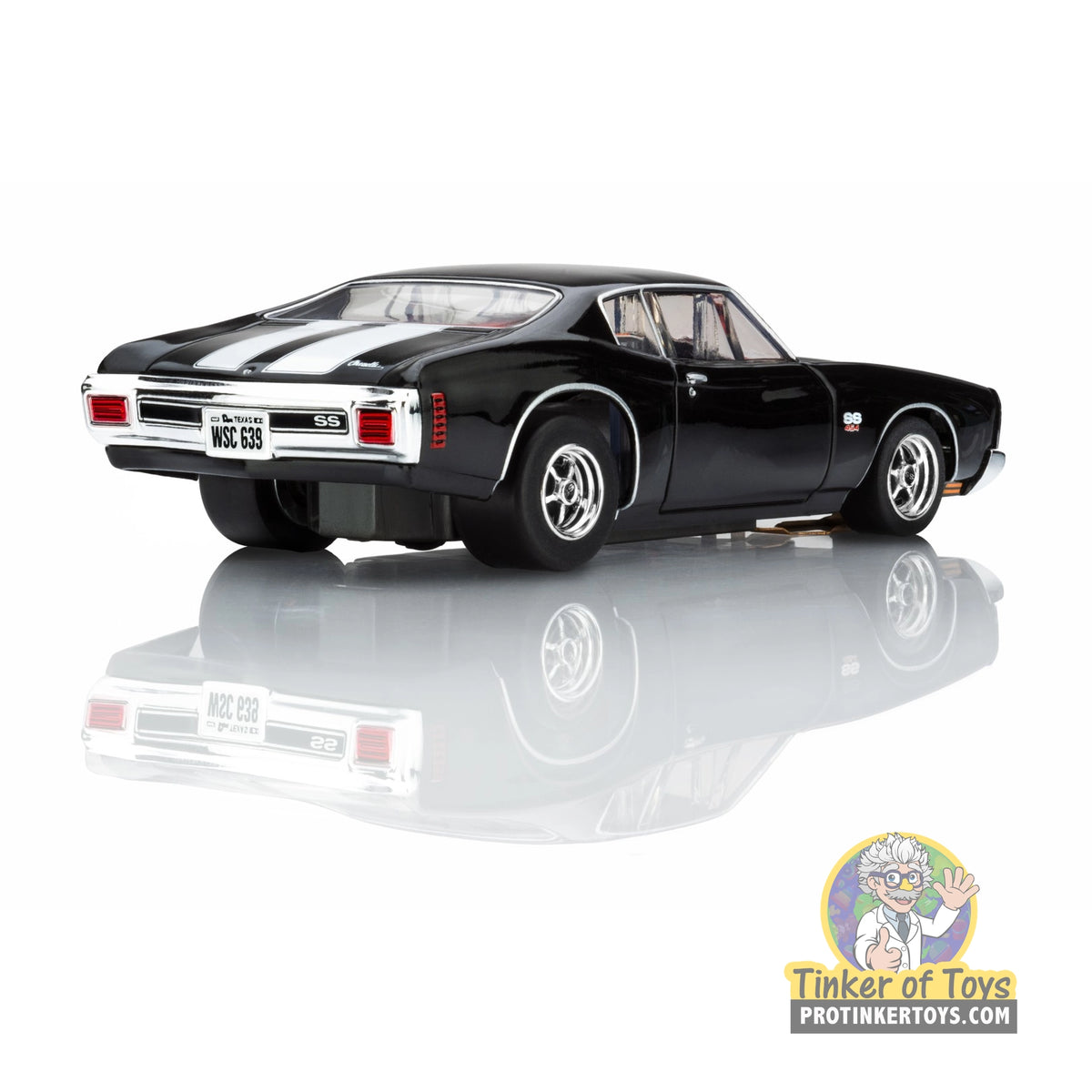 AFX 22118 1970 Chevelle LS6 SS 454 black and white, rear right angle
