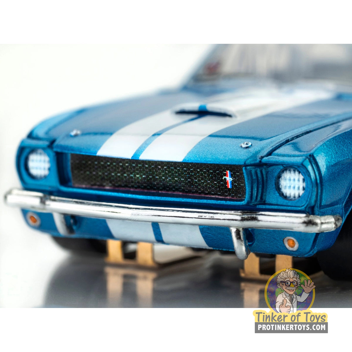 1966 Shelby Mustang GT350 Blue/White Stripes 22149 by AFX/Racemasters, view 3