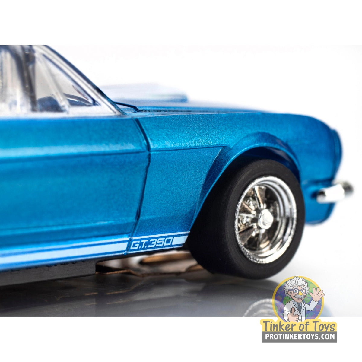1966 Shelby Mustang GT350 Blue/White Stripes 22149 by AFX/Racemasters, view 7