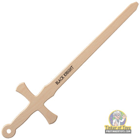 Wooden black knight sword toy, 23.5 inches long, for play for Magnum Rubber Band Guns 005BLKNGHT
