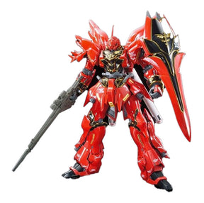 Red mobile suit figure with large red wings and rifle accessory for Bandai 2340120