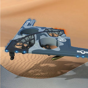 Stealth bomber model flying low over sandy terrain for IMEX MIC1312