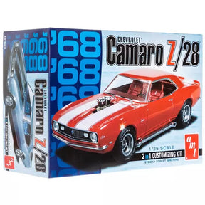Red 1968 Camaro Z/28 model kit box art for AMT AMT868