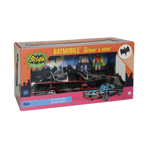 Action figure set: Batmobile with Batman and Robin figures for Funko 12752