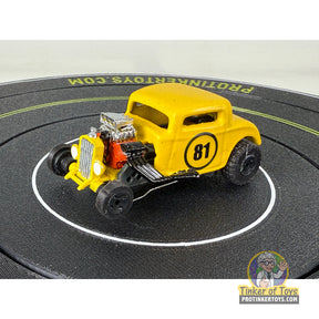 Yellow 32 Coupe Hot Rod toy car with number 81 for Extreme 3D Customs Extreme 3D Customs
