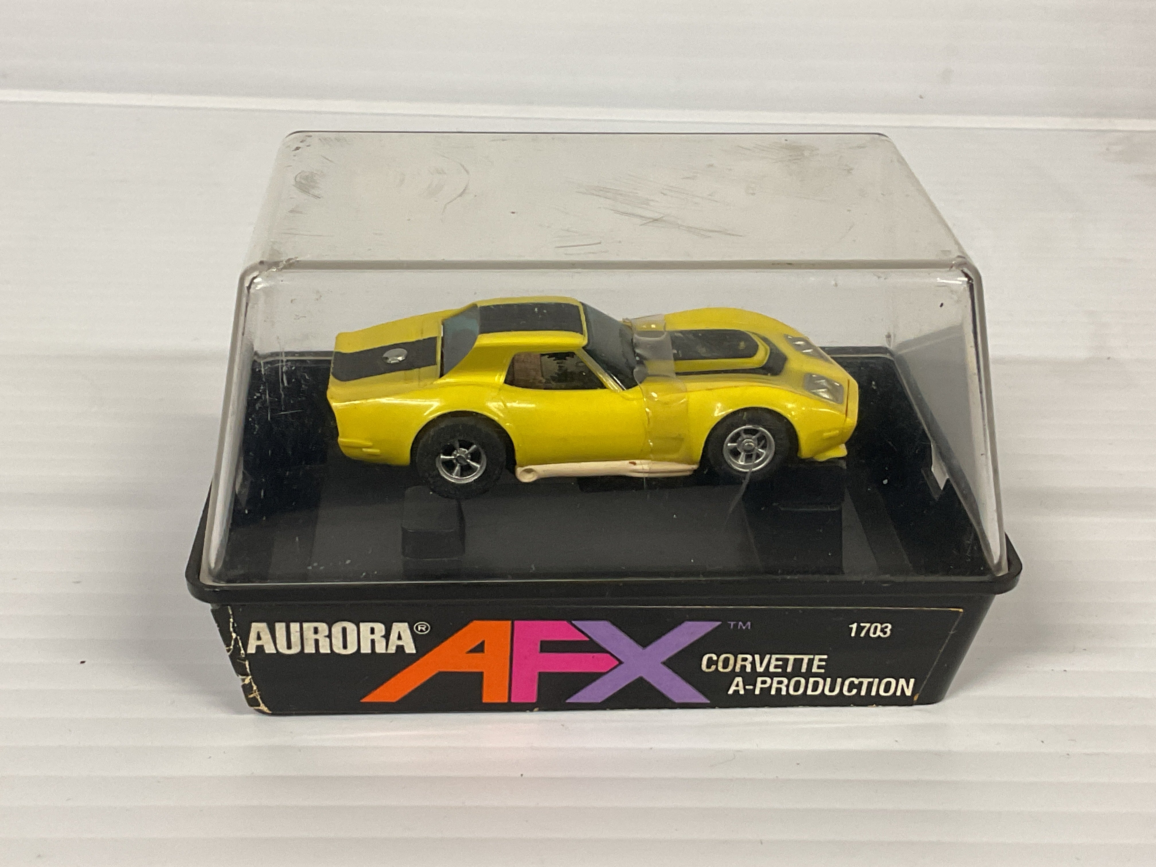 Aurora AFX Maga Traction Corvette A-Production Yellow Black