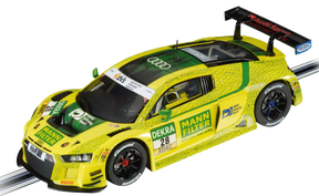 Yellow Audi R8 race car model with "MANN-FILTER" and "ADAC" decals for Carrera Digital 132 20031027