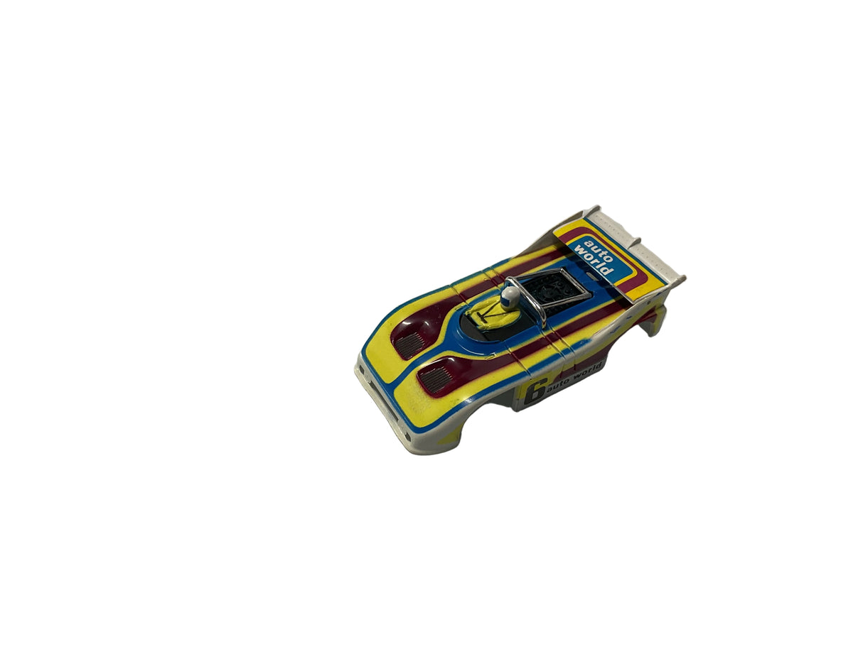 Slot car of a Porsche 510K "Can Am" race car for Aurora B3002