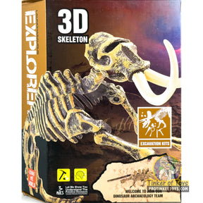 Diorama kit showing a 3D skeleton of a mammoth for excavation play for King Me World IMX49019