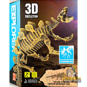 Stegosaurus skeleton excavation kit showing a large, detailed dinosaur fossil for King Me World IMX49018