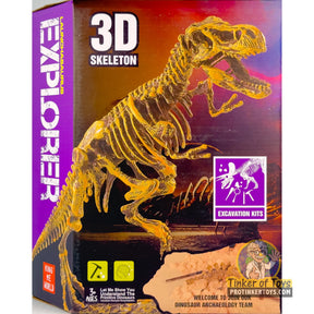 Dinosaur skeleton excavation kit showing a T-Rex skeleton for King Me World IMX49015