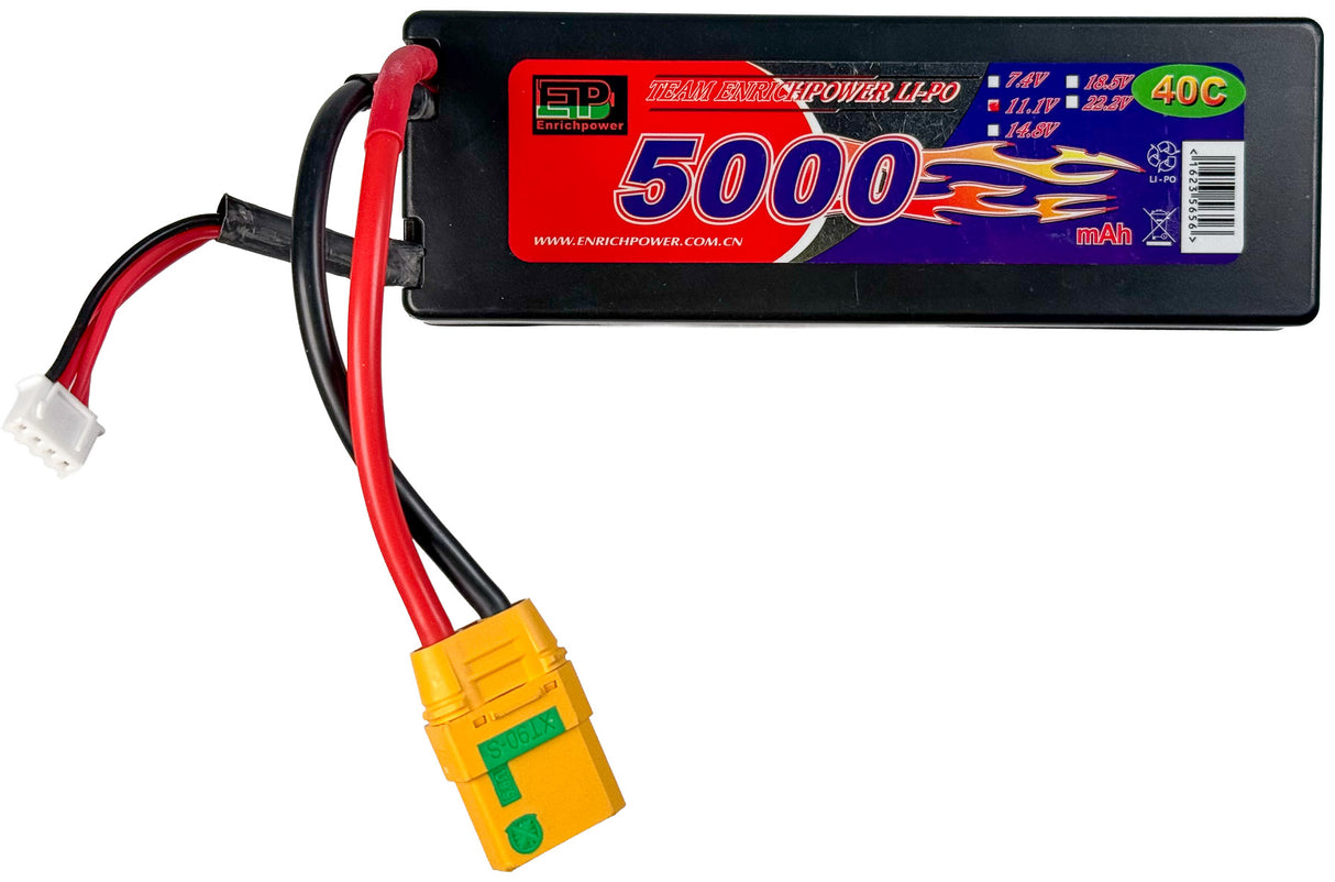 LiPo battery with leads and connector for power source for Enrich Power FSR25116