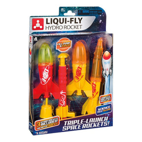 Set of three water-powered model rockets for launching and play for Toysmith 4066