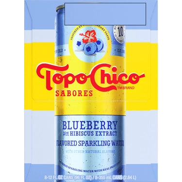 Topo Chico Sabores Blueberry With Hibiscus Extract, 12 oz cans |  412570 | Coca-Cola