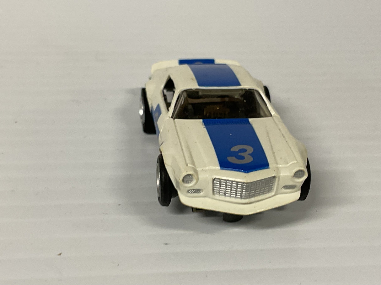 Aurora AFX non-magnatraction Trans Am Camero white/Blue #3  | 1756 | Aurora - AFX