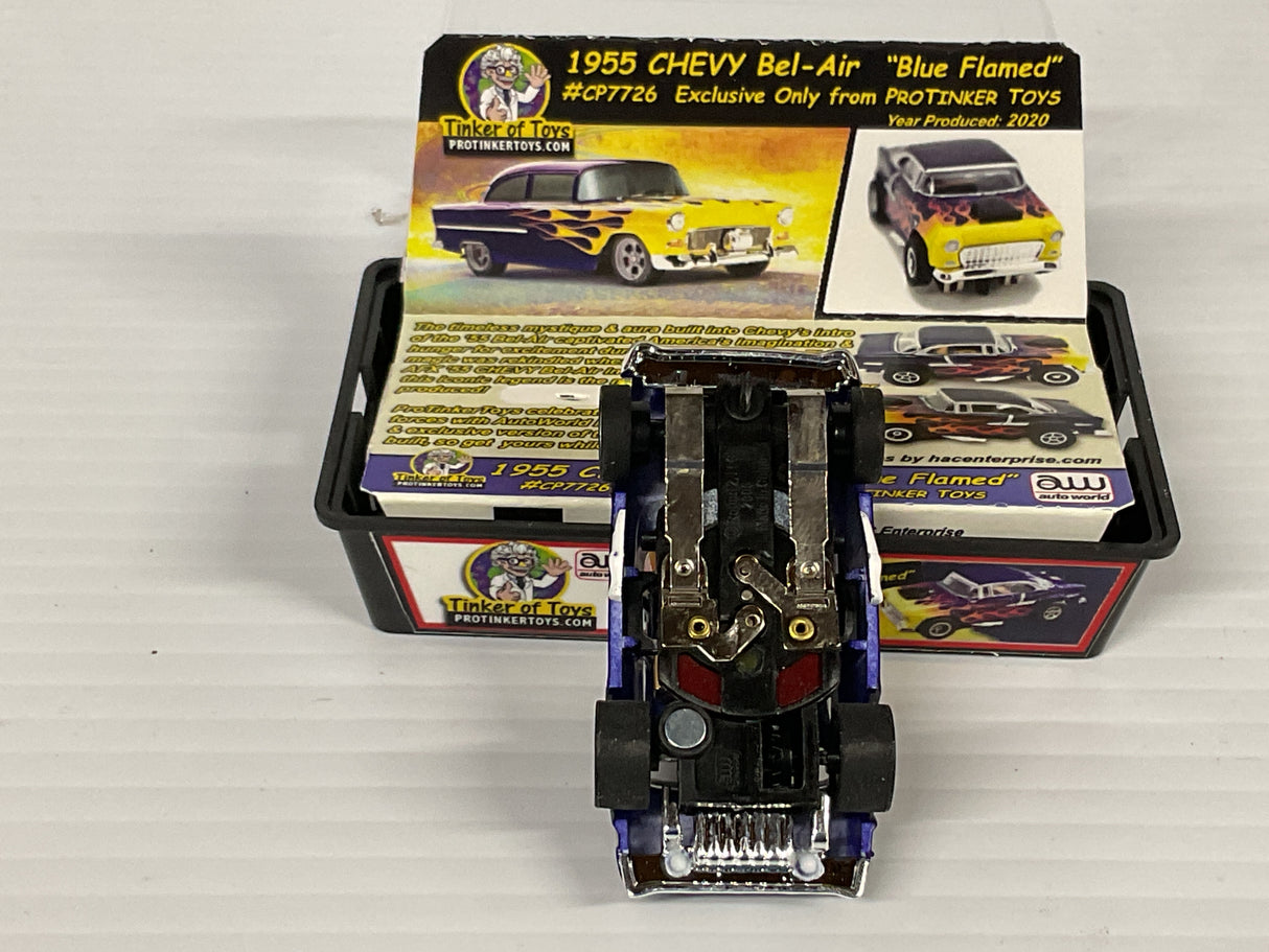 Protinkertoys.com 1955 Chevy  Bel-Air " Blue Flamed"  | CP7726 | Autoworld