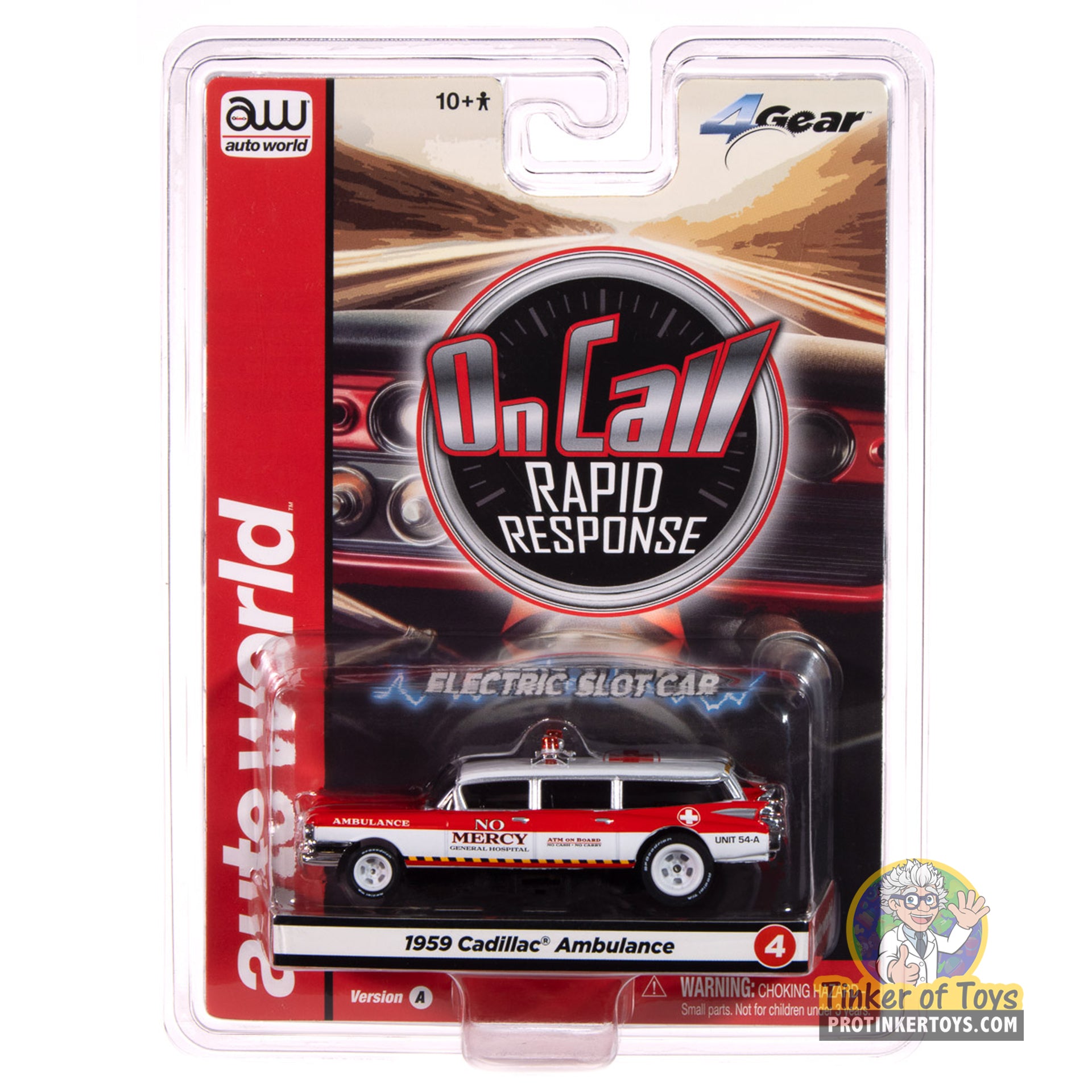 4Gear 1959 Cadillac Ambulance (Red & White) 4A | SC414 | Auto