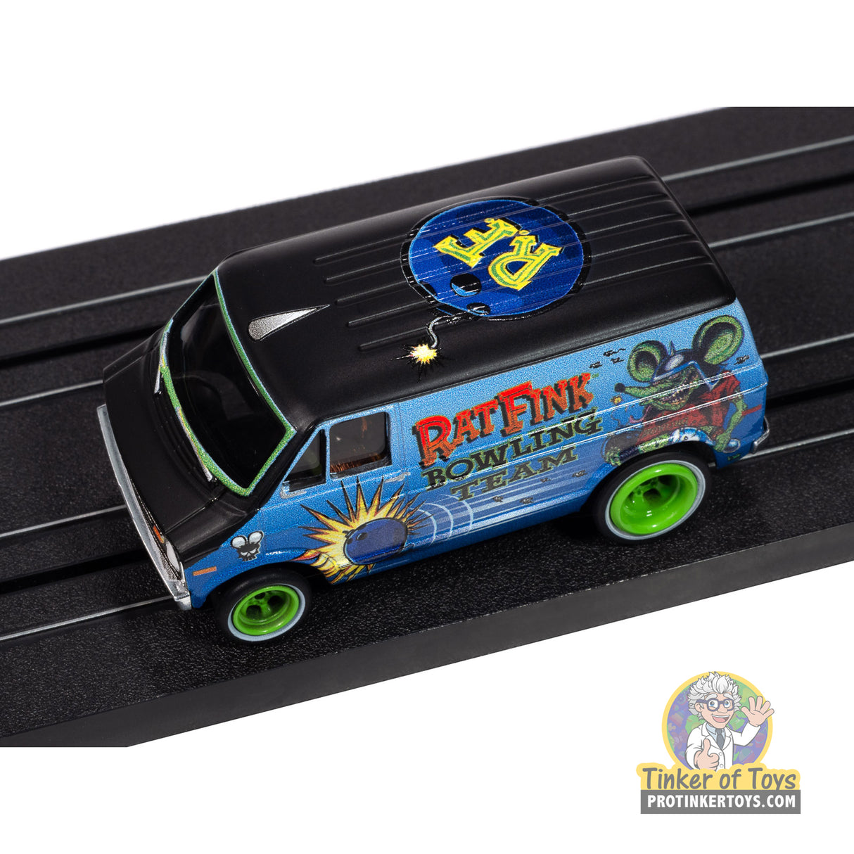 4Gear 1977 Dodge Van Rat Fink (Flat Black & Blue) 3B | SC418 | Auto World