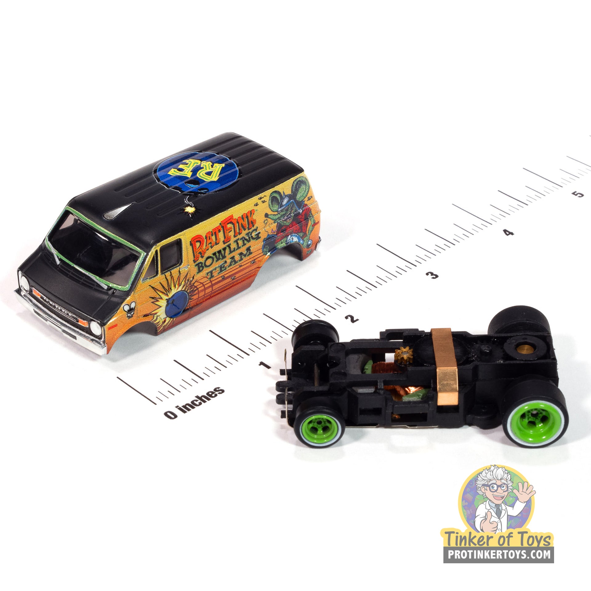 4Gear 1977 Dodge Van Rat Fink (Flat Black & Yellow) 3A | SC418