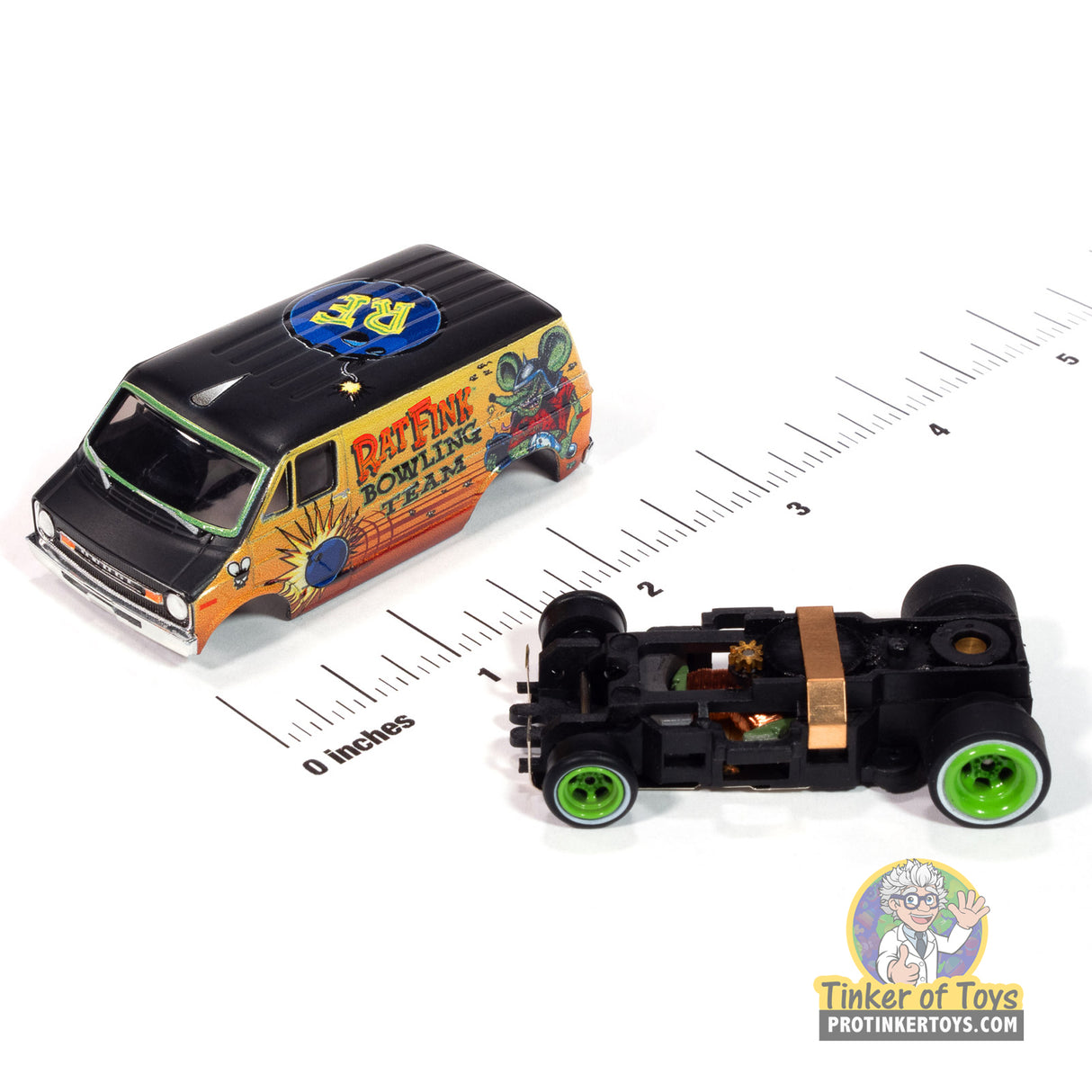 4Gear 1977 Dodge Van Rat Fink (Flat Black & Yellow) 3A | SC418 | Auto World