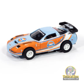 Orange and blue slot car Corvette race car replica for Auto World SC418