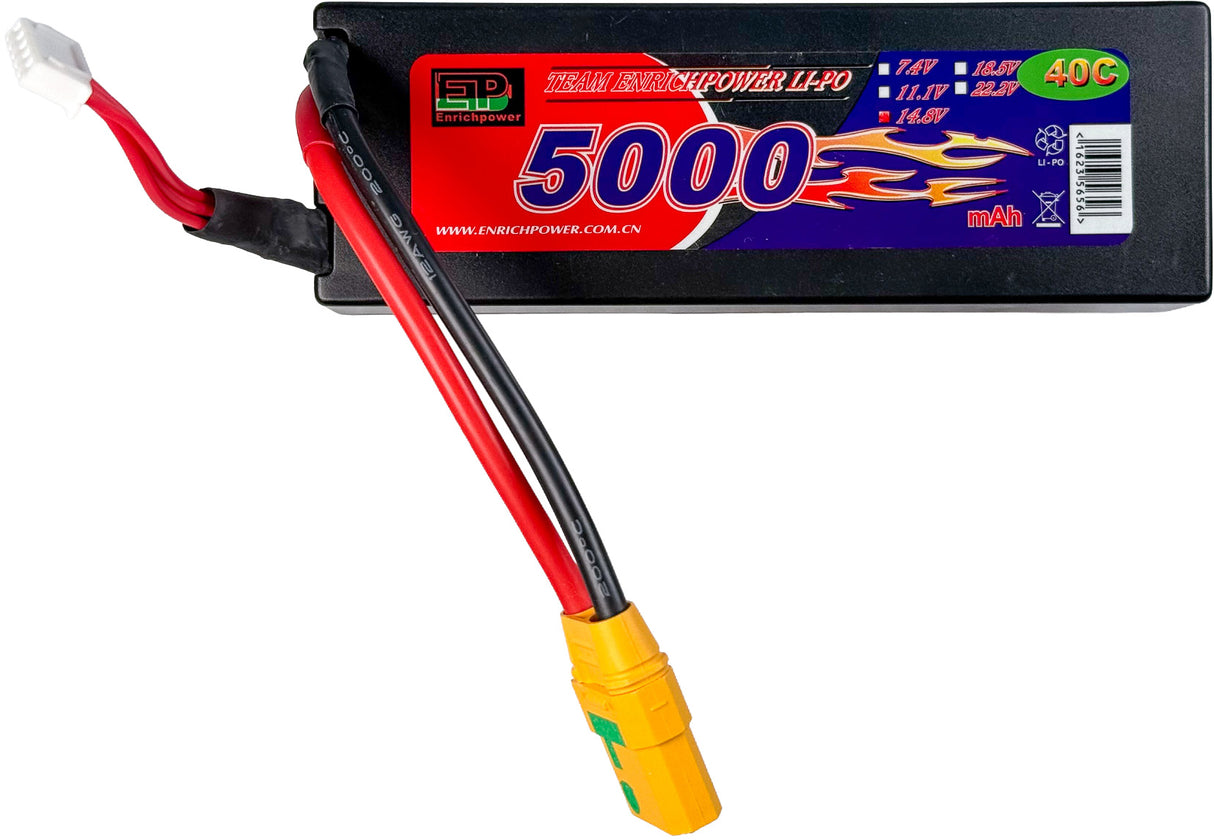 LiPo battery with red and black leads and yellow connector for Enrich Power FSR25106