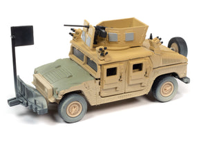 Military scale die-cast vehicle with a mounted weapon and side-mounted equipment for Johnny Lightning JLCML006