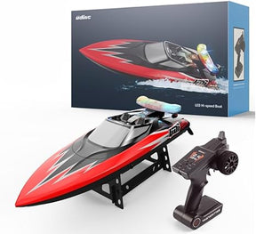 Red and black remote control speedboat with transmitter for water play for IMEX UDI14060