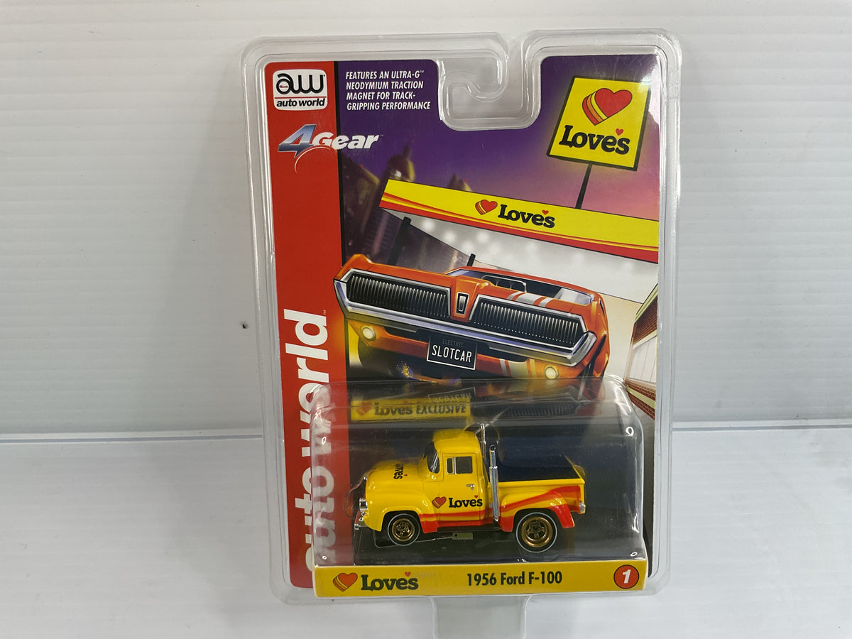 Loves 1956 Ford F-100 Yellow "Loves"  | CP8254ST | Auto World