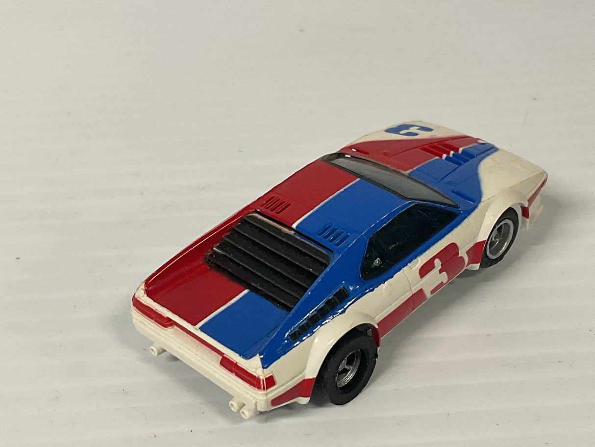 Aurora AFX magnatraction BMW M1 white/blue/red #3  | 1957 | Aurora - AFX