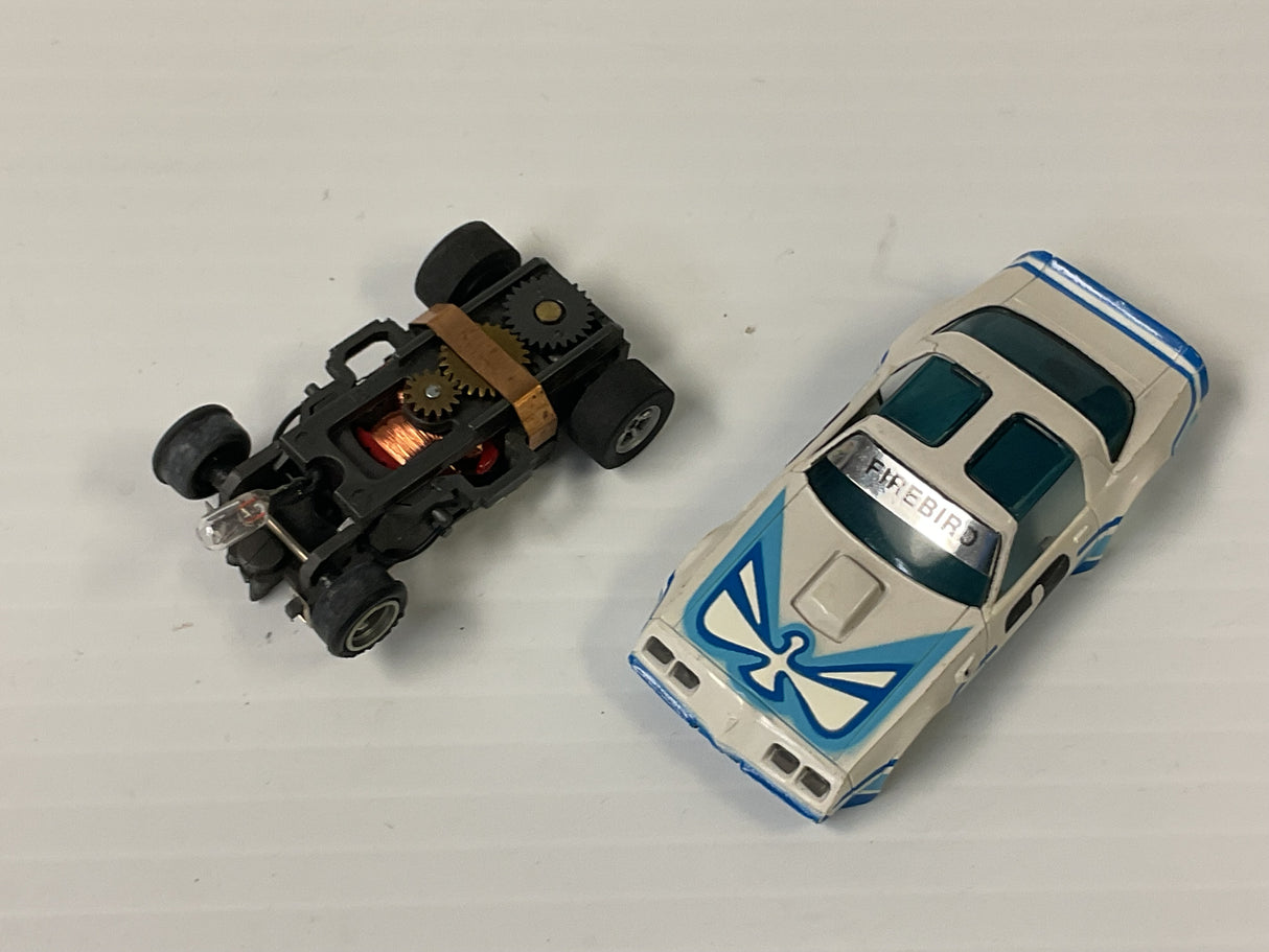 Aurora AFX magnatraction Pontiac, Firebird Trans Am, white/light blue/dark blue | 1981 | Aurora - AFX