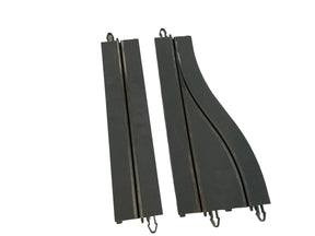 Two black access tracks for a digital system, one straight and one curved for SCX Old Digital 20150
