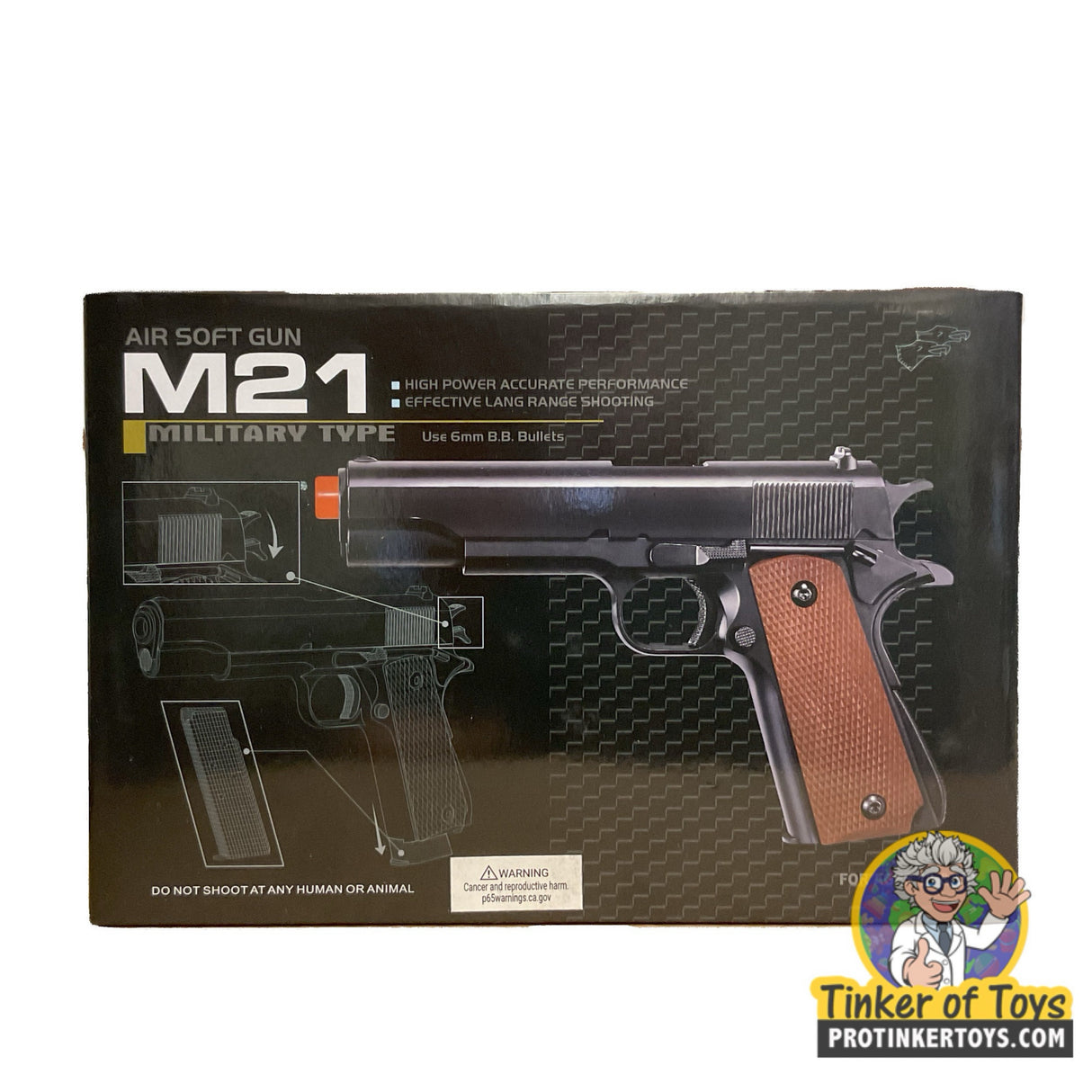 6mm ProShop Tactical 1911 Full Size High Power Airsoft Spring Pistol | AP-6mm-M21 | Evike