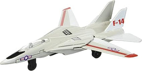 White F-14 Tomcat model airplane toy with red and blue markings for HotWings 14115