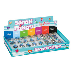 Set of mood rings for guessing emotions: Happy, Relaxed, Alert, Romantic, Excited, Stressed for Toysmith 6202