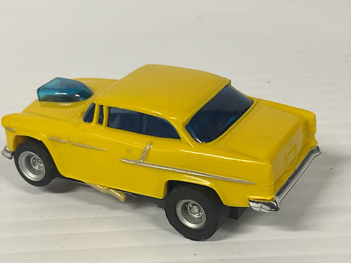 Aurora AFX magnatraction 1955 Bel Air Yellow silver pipes   | 1913 | Aurora - AFX